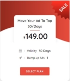 Move your ad to top level-BUY 30 Days and Get 30 Days Extra Visibility(Free)